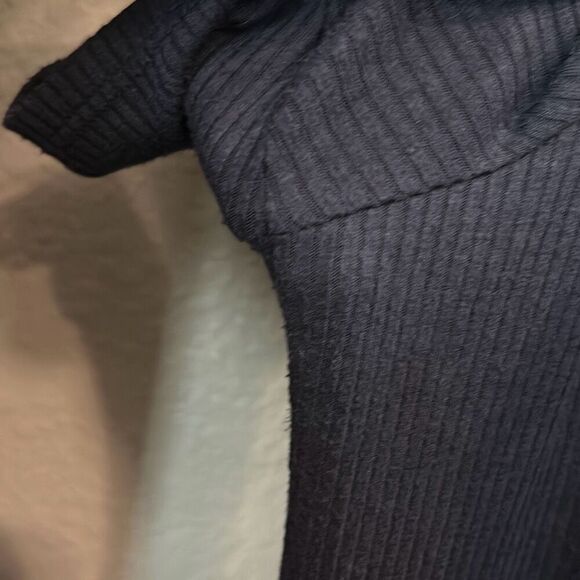 #480 n/t navy blue short sleeve ruffle hem dress size large - Picture 5 of 13